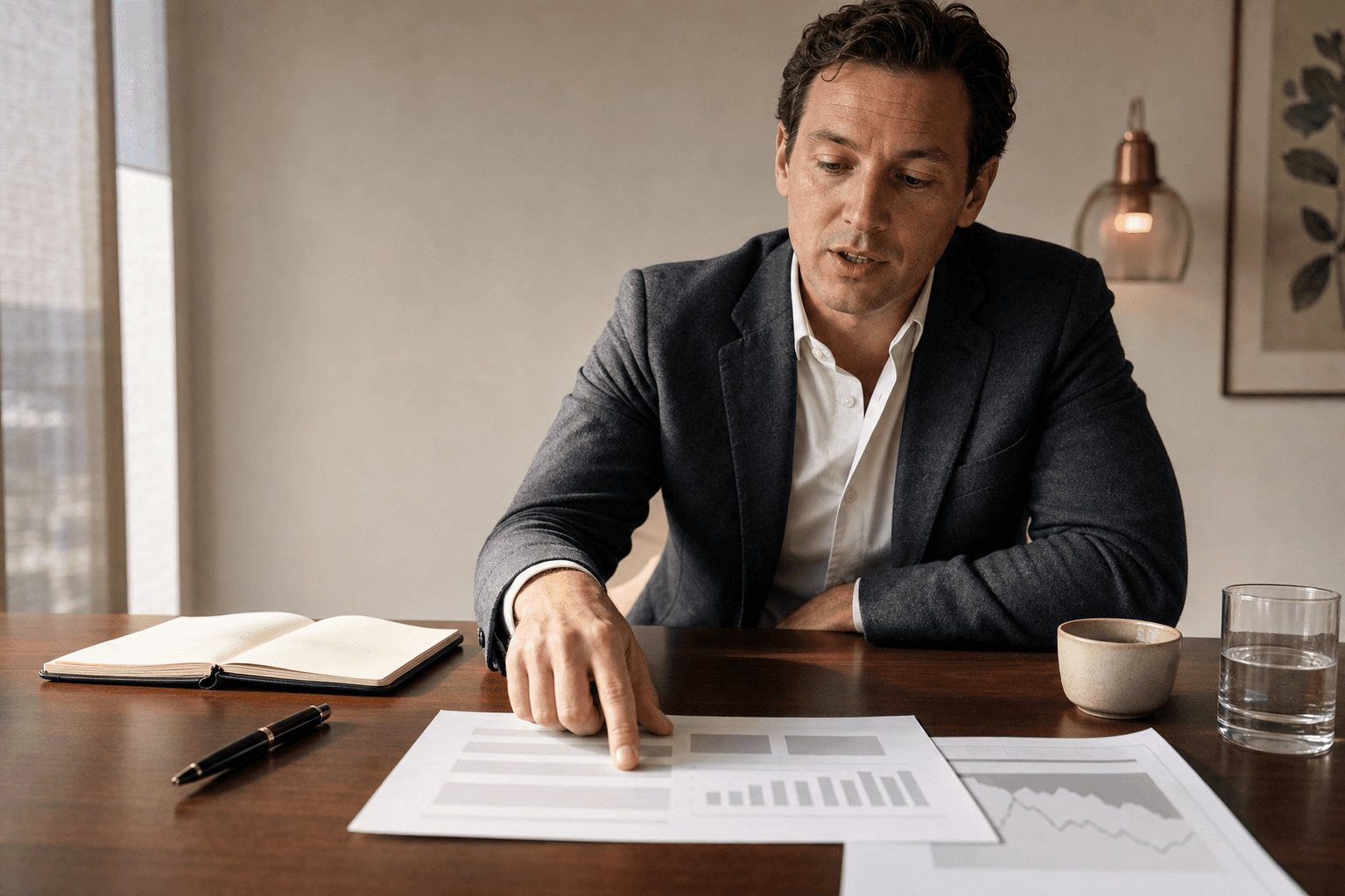 A candidate working through a case at the table